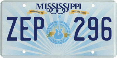 MS license plate ZEP296