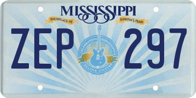 MS license plate ZEP297