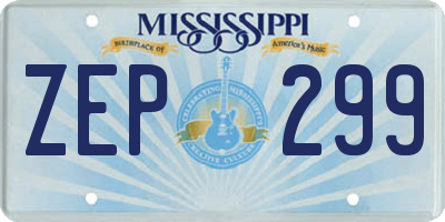 MS license plate ZEP299