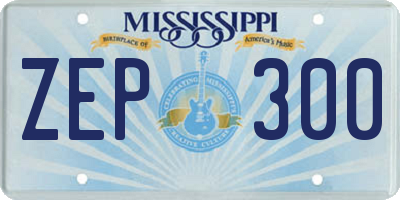 MS license plate ZEP300