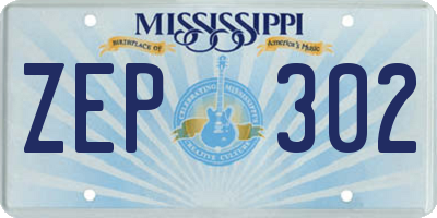 MS license plate ZEP302