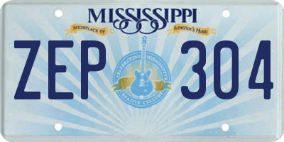 MS license plate ZEP304