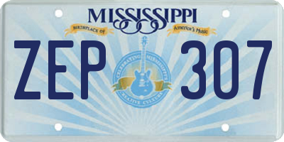 MS license plate ZEP307