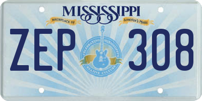 MS license plate ZEP308
