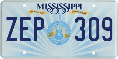 MS license plate ZEP309