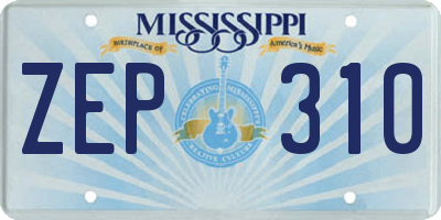 MS license plate ZEP310