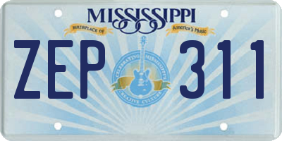 MS license plate ZEP311
