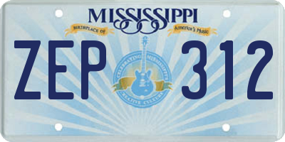 MS license plate ZEP312