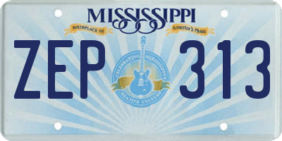 MS license plate ZEP313