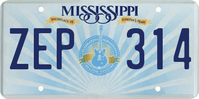 MS license plate ZEP314