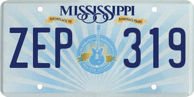 MS license plate ZEP319