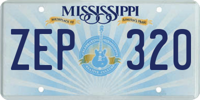 MS license plate ZEP320