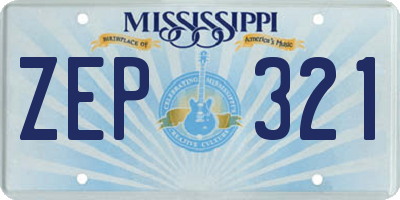 MS license plate ZEP321
