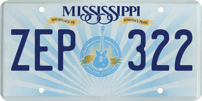 MS license plate ZEP322