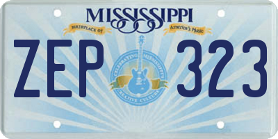 MS license plate ZEP323