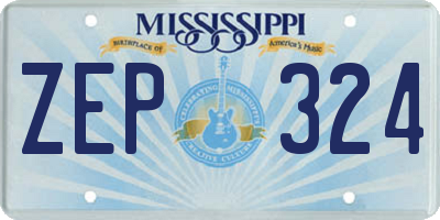 MS license plate ZEP324