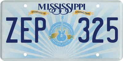 MS license plate ZEP325