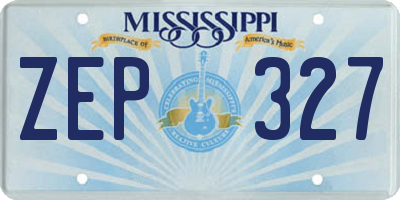 MS license plate ZEP327