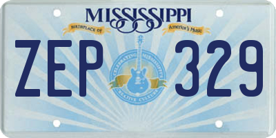 MS license plate ZEP329