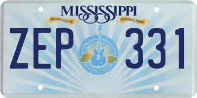 MS license plate ZEP331