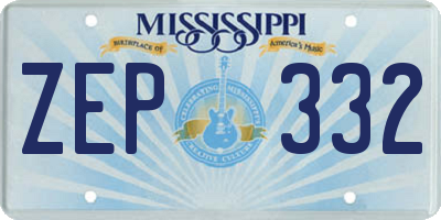 MS license plate ZEP332