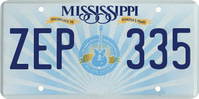 MS license plate ZEP335