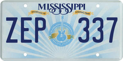 MS license plate ZEP337