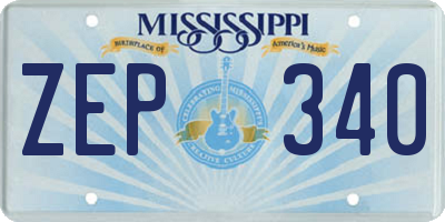 MS license plate ZEP340