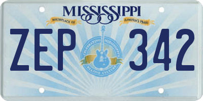 MS license plate ZEP342