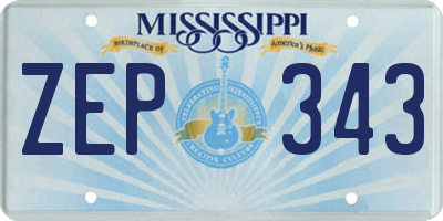 MS license plate ZEP343
