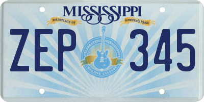 MS license plate ZEP345