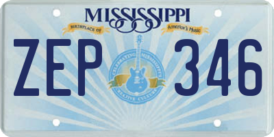 MS license plate ZEP346
