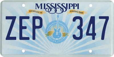 MS license plate ZEP347