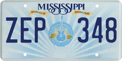 MS license plate ZEP348