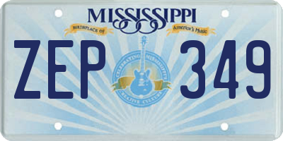 MS license plate ZEP349