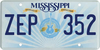 MS license plate ZEP352
