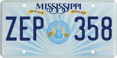 MS license plate ZEP358