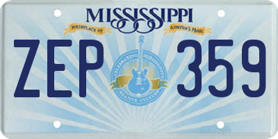 MS license plate ZEP359