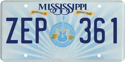 MS license plate ZEP361