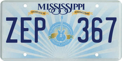 MS license plate ZEP367
