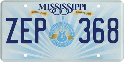 MS license plate ZEP368