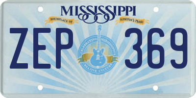 MS license plate ZEP369