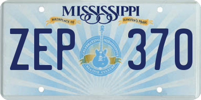 MS license plate ZEP370