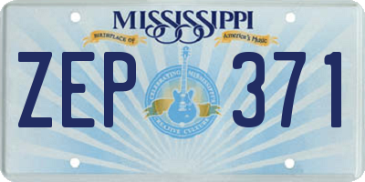 MS license plate ZEP371
