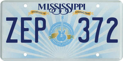 MS license plate ZEP372