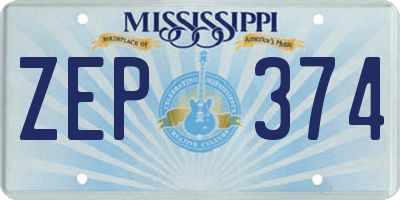 MS license plate ZEP374