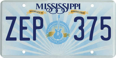 MS license plate ZEP375