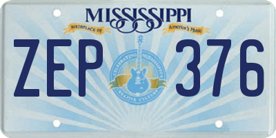 MS license plate ZEP376