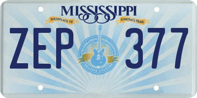 MS license plate ZEP377