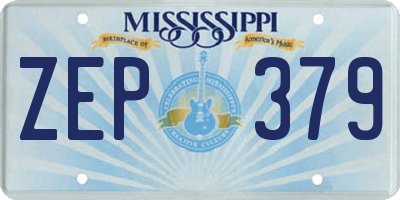 MS license plate ZEP379